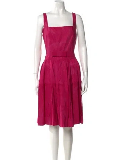 Pre-owned Lanvin Square Neckline Knee-length Dress In Pink