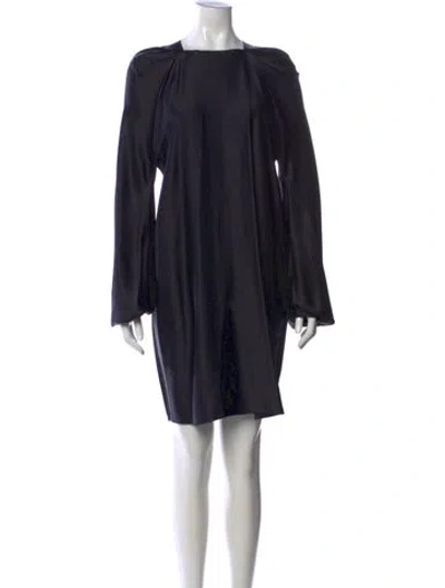 Pre-owned Lanvin Square Neckline Mini Dress In Black