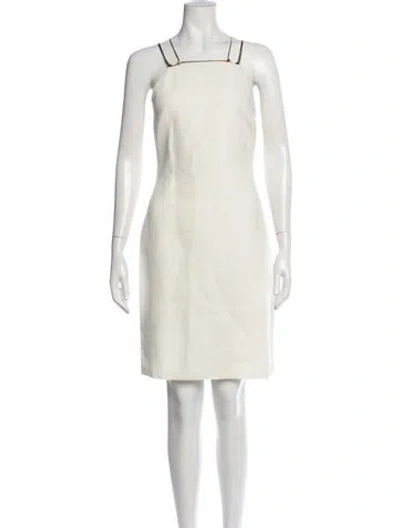 Pre-owned Lanvin Square Neckline Mini Dress In Neutral