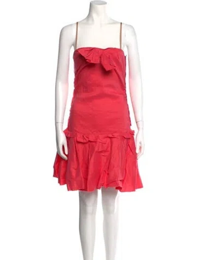 Pre-owned Lanvin Square Neckline Mini Dress In Pink