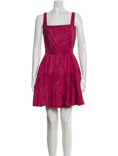 Pre-owned Lanvin Square Neckline Mini Dress In Pink