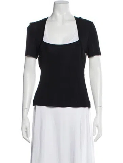Pre-owned Lanvin Square Neckline Sweater In Black
