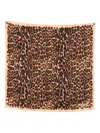 Lanvin Lightweight Rectangular Leopard Print Scarf In Brown