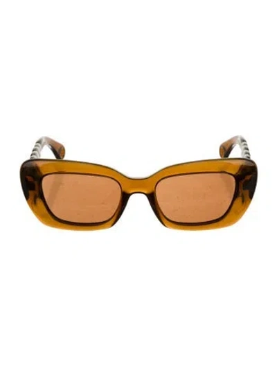 Pre-owned Lanvin Square Tinted Sunglasses In Brown