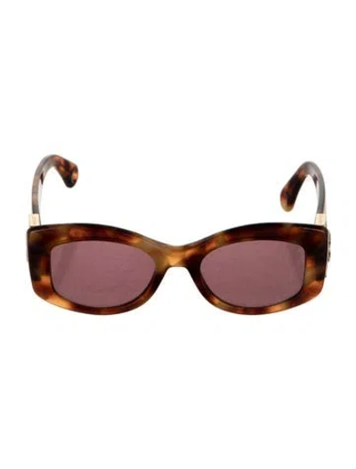 Pre-owned Lanvin Square Tinted Sunglasses In Brown