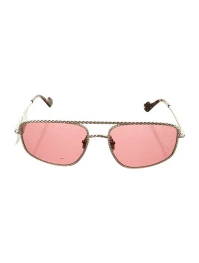 Pre-owned Lanvin Square Tinted Sunglasses In Silver
