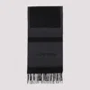Lanvin Squared Logo 35x180 Scarf Men In Black