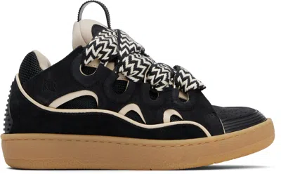 Lanvin Ssense Exclusive Black Curb Sneakers In 1000 - Black White