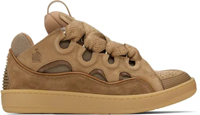 Lanvin Ssense Exclusive Brown Curb Sneakers In B662 - Natural Honey