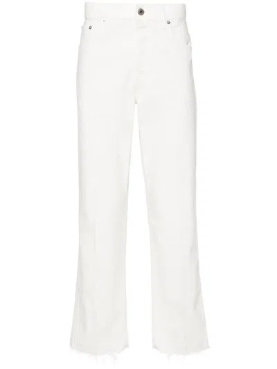 Lanvin Straight 5 Pocket Trousers Clothing In 01 Optic White