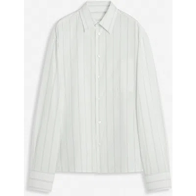 Lanvin Straight Cotton Shirt In White/black