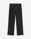 Lanvin Straight Leather Patch Pants In Denim In Black
