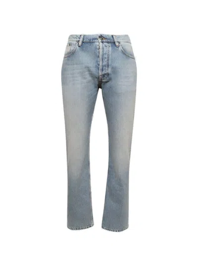 Lanvin Straight Leg Jeans Light Blue In Gray