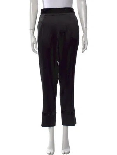 Pre-owned Lanvin Straight Leg Pants In Black