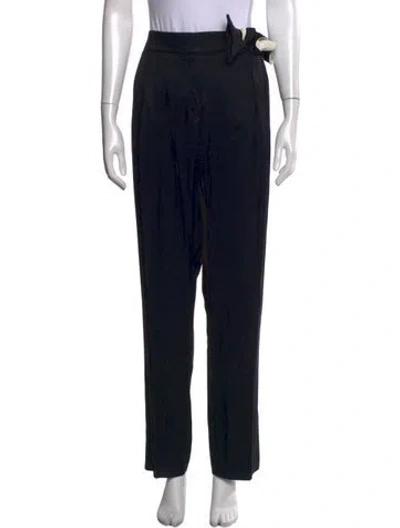 Pre-owned Lanvin Straight Leg Pants In Black