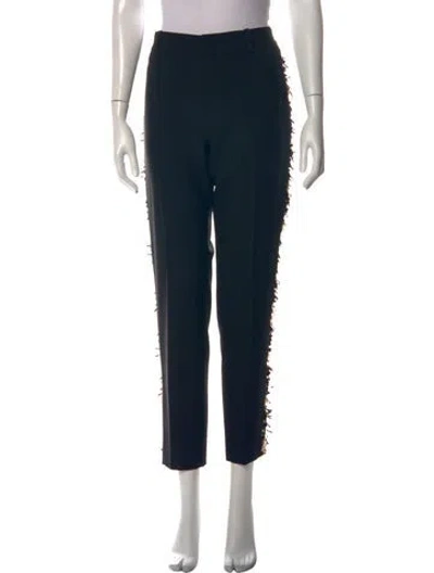Pre-owned Lanvin Straight Leg Pants In Black/gold