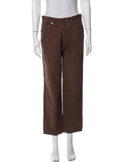 Pre-owned Lanvin Straight Leg Pants In Brown
