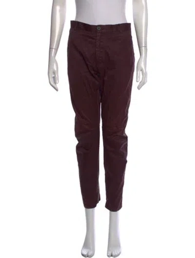 Pre-owned Lanvin Straight Leg Pants In Burgundy