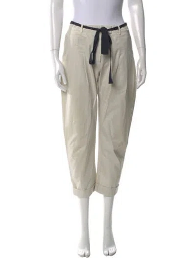 Pre-owned Lanvin Straight Leg Pants In Neutral