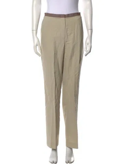 Pre-owned Lanvin Straight Leg Pants In Neutrals