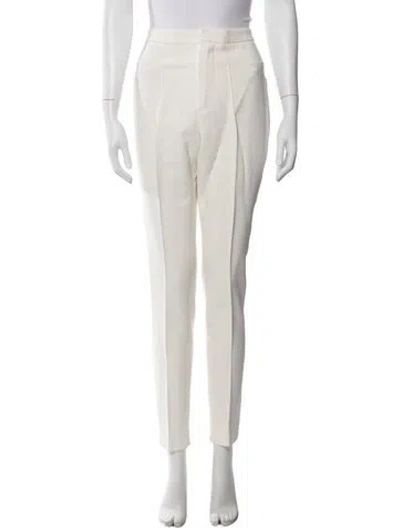 Pre-owned Lanvin Straight Leg Pants In Neutrals