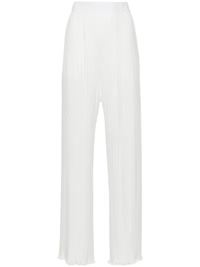 Lanvin Straight-leg Pleated Trousers In White