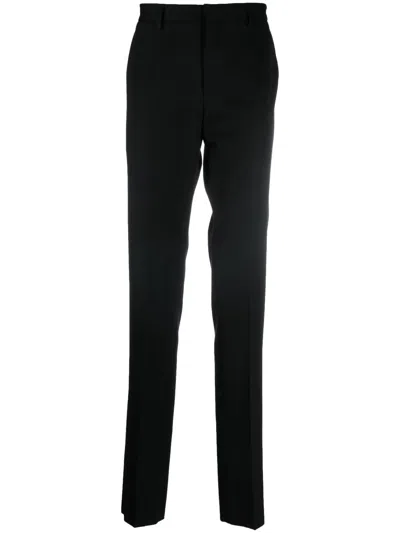 Lanvin Straight-leg Tailored Wool Trousers In Schwarz