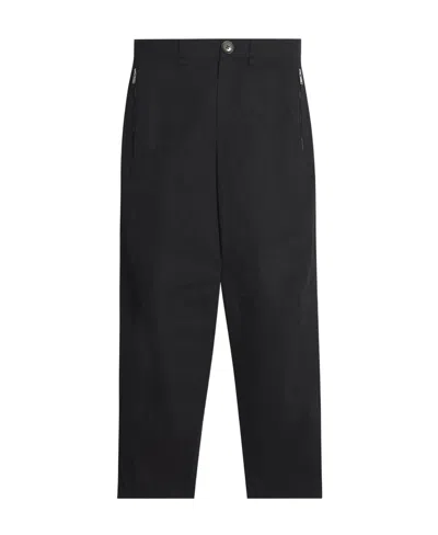 Lanvin Straight-leg Wool-blend Trousers In Black