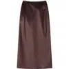 Lanvin Straight Skirt In Cotton And Viscose In Brown