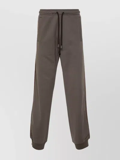 Lanvin Straight Trousers Ribbed Ankles In Green