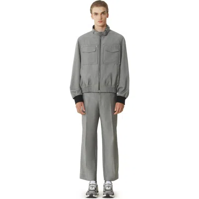 Lanvin Straight-leg Mohair Wool Pants In Gray