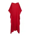 Lanvin Draped Red Midi Dress With Flattering Silhouette In Red