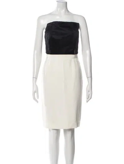 Pre-owned Lanvin Strapless Knee-length Dress