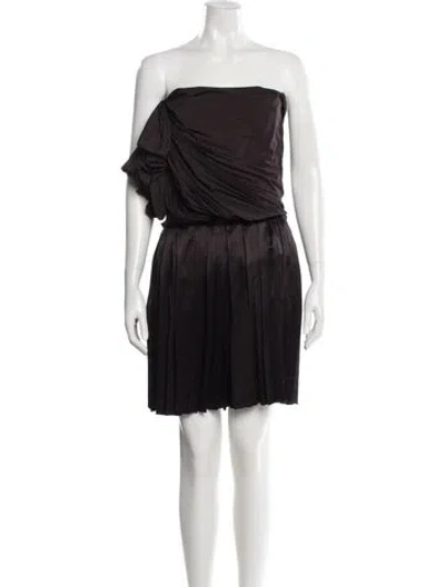 Pre-owned Lanvin Strapless Mini Dress In Black