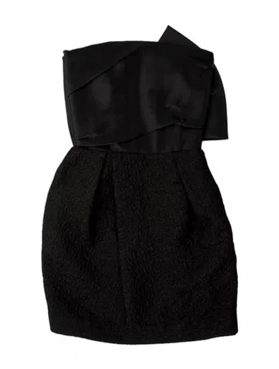 Pre-owned Lanvin Strapless Mini Dress In Black
