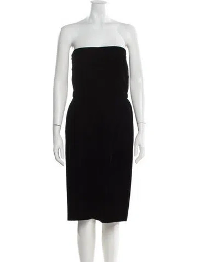 Pre-owned Lanvin Strapless Mini Dress In Black