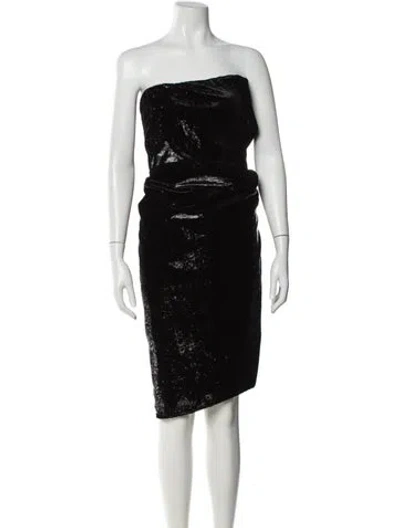 Pre-owned Lanvin Strapless Mini Dress In Black