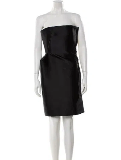 Pre-owned Lanvin Strapless Mini Dress In Black