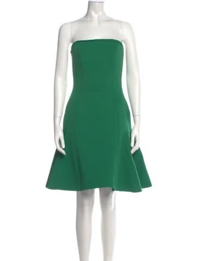 Pre-owned Lanvin Strapless Mini Dress In Green