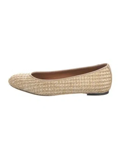 Pre-owned Lanvin Straw Ballet Flats In Neutral