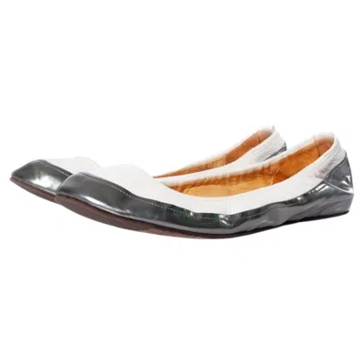 Pre-owned Lanvin , Stretch Ballerina In White And Metallic