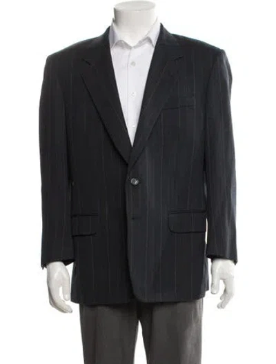 Pre-owned Lanvin Striped Blazer In Blue