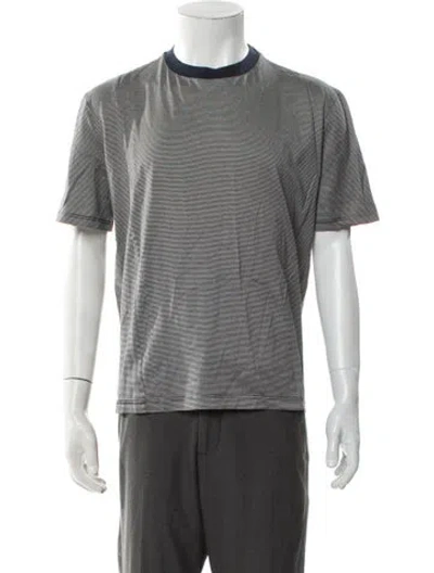 Pre-owned Lanvin Striped Crew Neck T-shirt In Gray