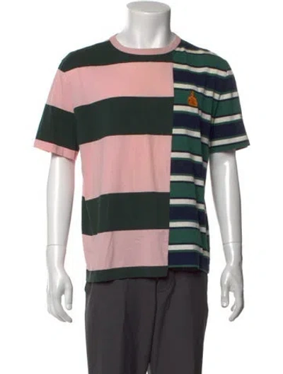 Pre-owned Lanvin Striped Crew Neck T-shirt In Grey