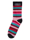 Lanvin Striped Curb-lettering Socks In Multi