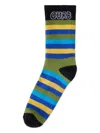 Lanvin Striped Curb-lettering Socks In Multi