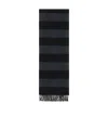 Lanvin Striped Fringed Scarf In Black