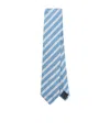 LANVIN STRIPED-JACQUARD SILK TIE