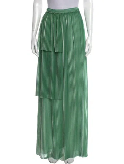 Pre-owned Lanvin Striped Long Skirt W/ Tags In Green