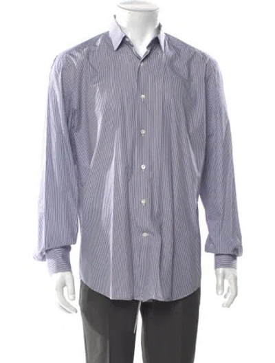 Pre-owned Lanvin Striped Long Sleeve Dress Shirt In Multi